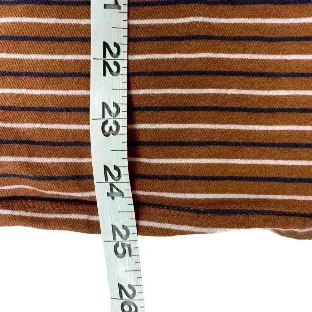 Universal Thread Orange Crewneck Navy/White Striped Short Sleeve | Size Large - Picture 4 of 4